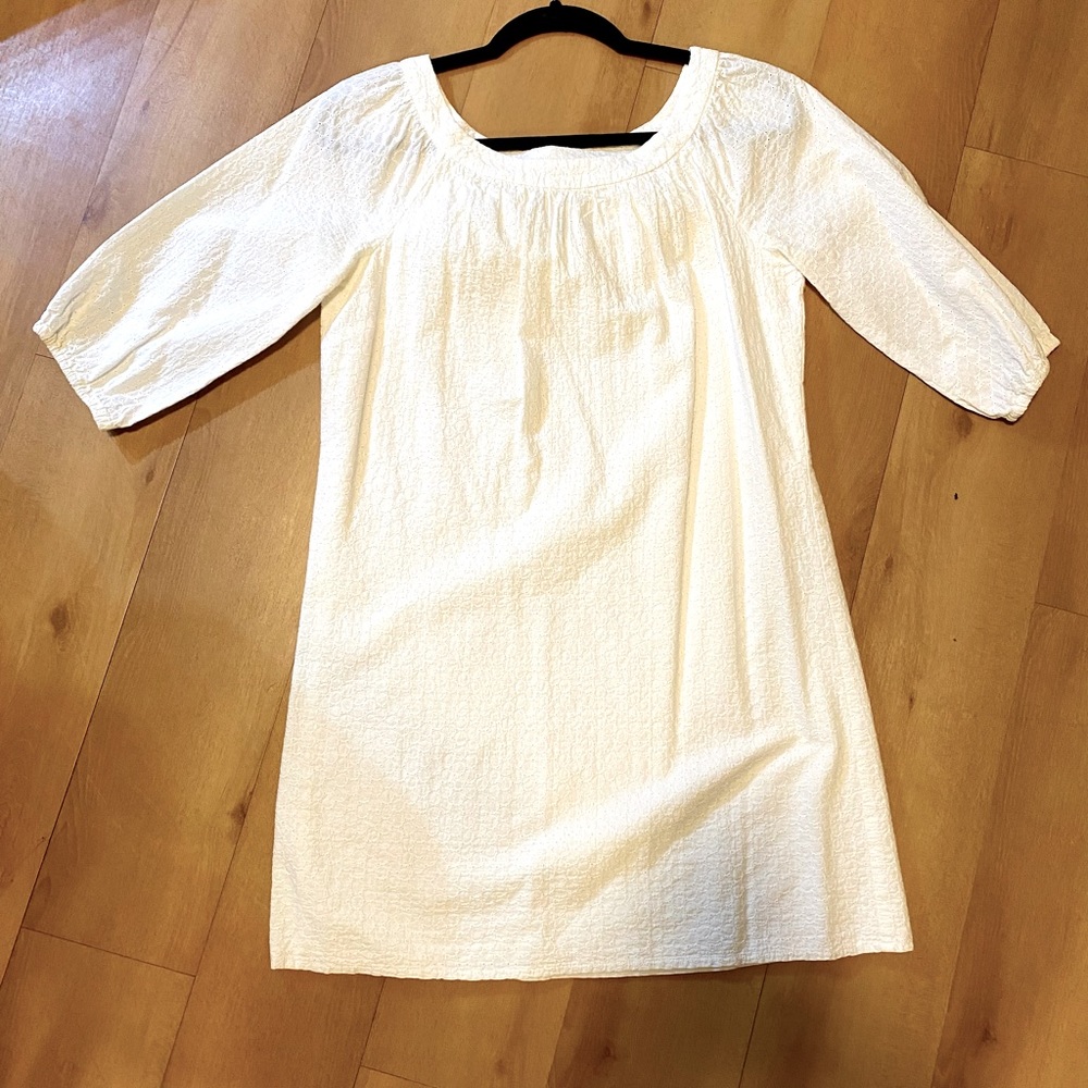 Diane von Furstenberg white long sleeve mini dress